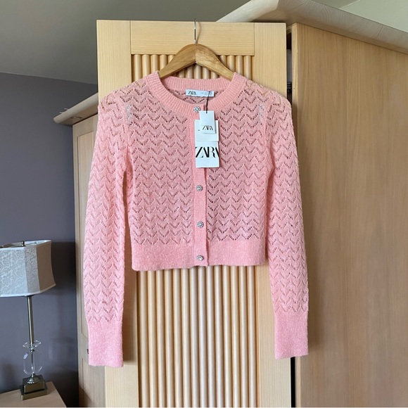 Zara alpaca wool cardigan and tank set pink - Picture 5 of 9